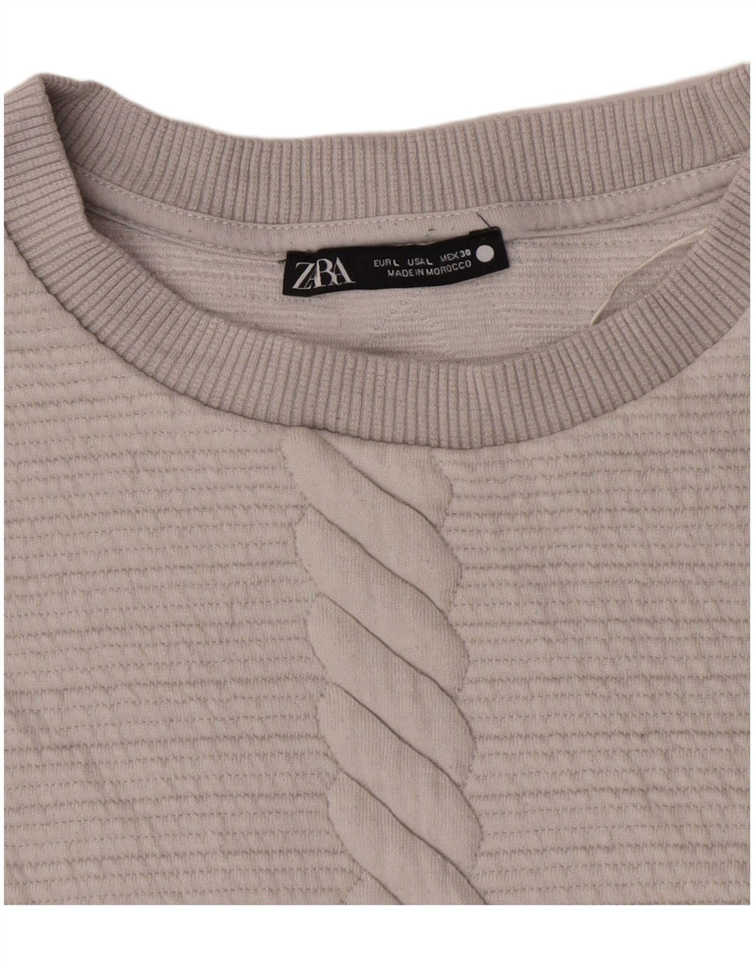 Zara Γυναικεία Φούτερ Jumper UK 16 Large Grey Polyester