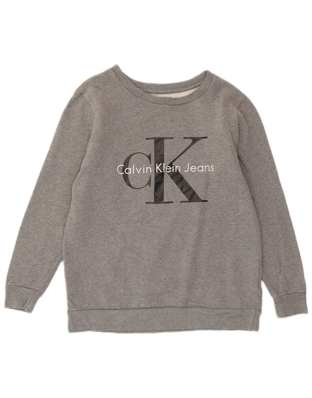 CALVIN KLEIN JEANS Γυναικείο φούτερ μεγάλου μεγέθους Jumper UK 6 XS με γκρι φλιτζάνια
