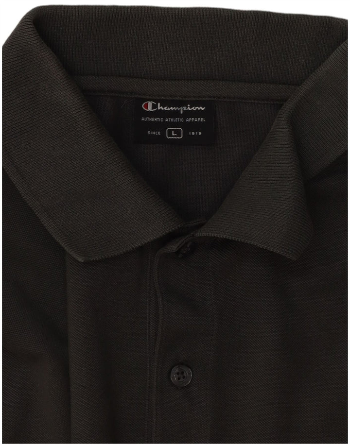 Ανδρικό μπλουζάκι πόλο Champion με μεγάλο χακί