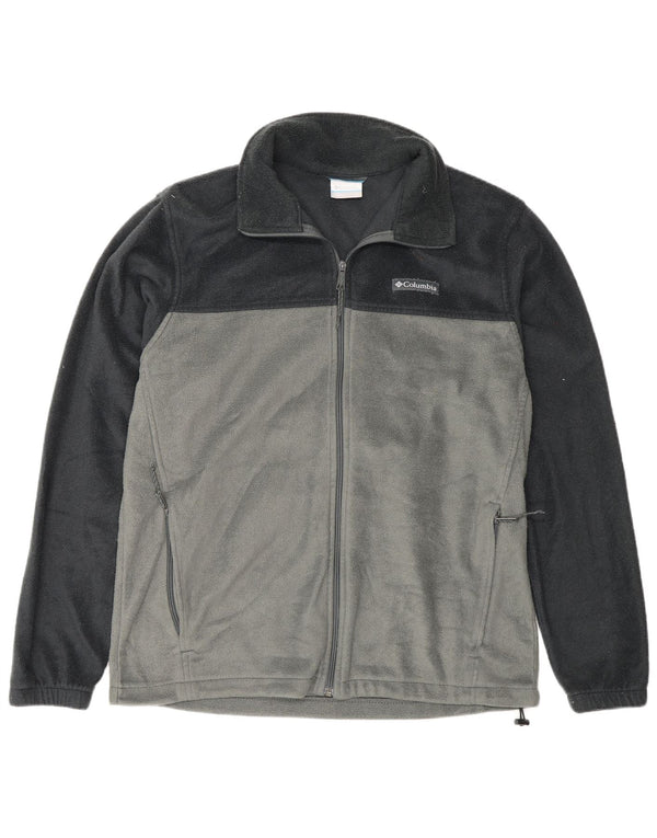 Columbia Ανδρικό Fleece Jacket UK 40 Large Grey Colourblock Polyester