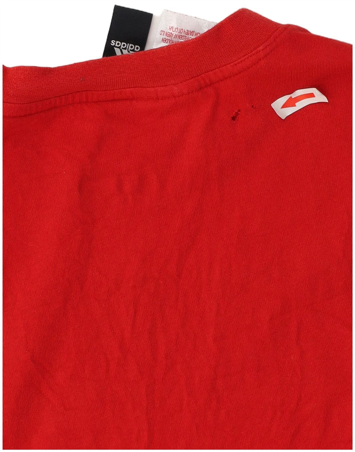 Γραφικό T-Shirt Adidas Boys Top 11-12 ετών Μεσαίο κόκκινο