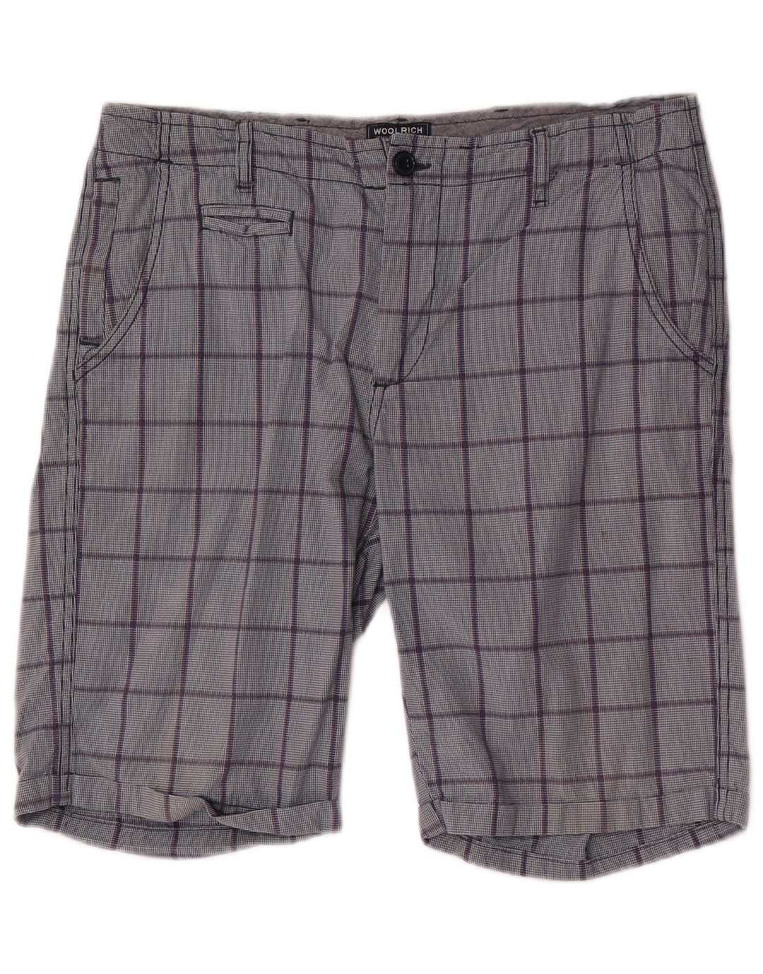 Ανδρικό σορτς Chino Woolrich W32 μεσαίου μπλε Check