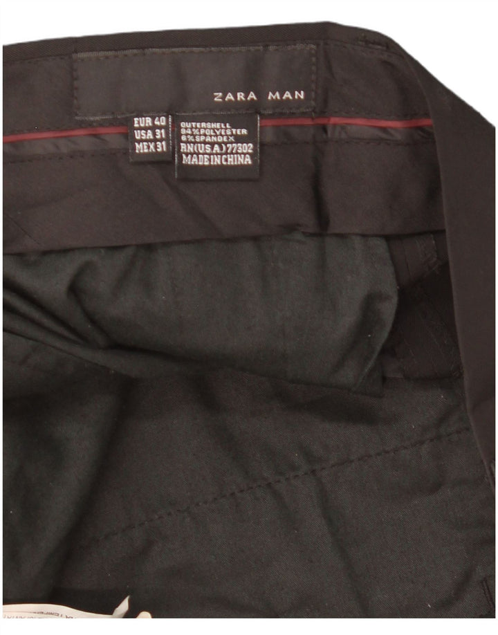 ZARA Ανδρικό ίσιο παντελόνι Chino EU 40 Medium W31 L34 Μαύρο Πολυεστέρας