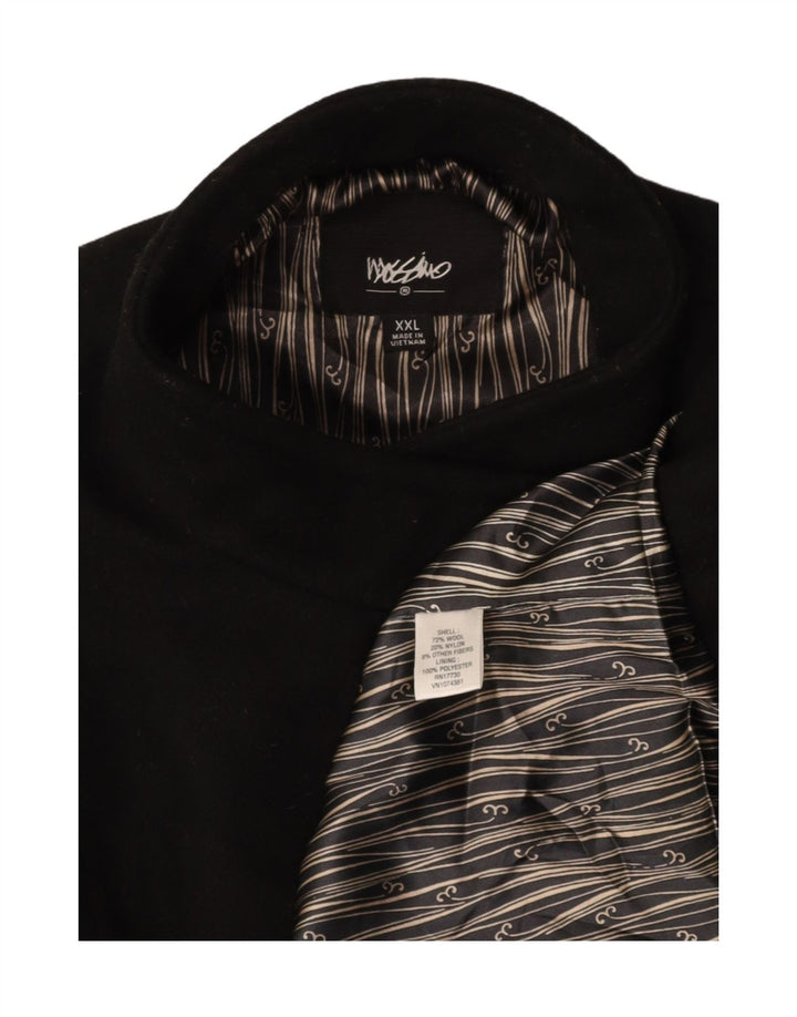 MOSSIMO Womens Overcoat UK 20 2XL Black Wool