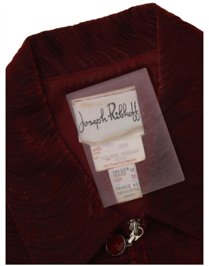 JOSEPH RIBKOFF Γυναικείο σακάκι σακάκι UK 12 Medium Burgundy Rayon