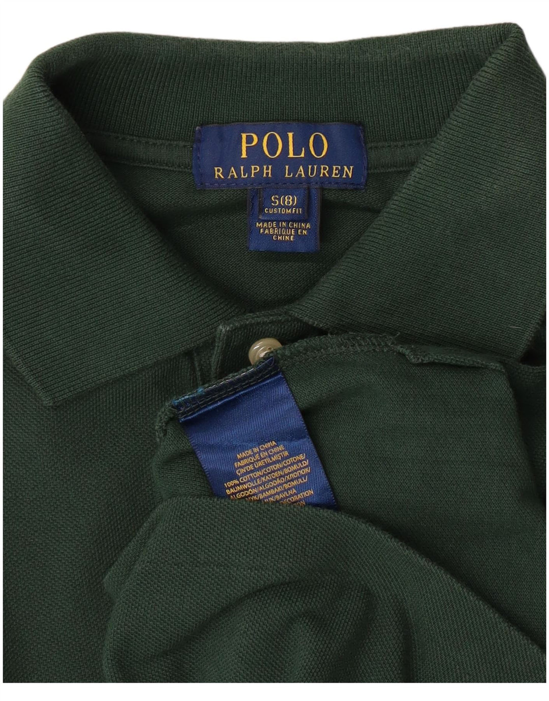 POLO RALPH LAUREN Αγόρια Προσαρμοσμένη Εφαρμογή Πόλο Μπλουζάκι 7-8 ετών Μικρό Πράσινο