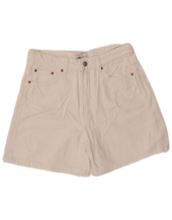 Zara Γυναικείο τζιν σορτς EU 40 Medium W30 Λευκό
