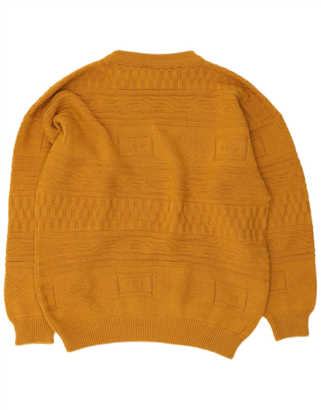 Vintage ανδρικό πουλόβερ με λαιμόκοψη IT 48/50 Medium Yellow