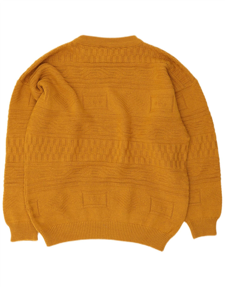 Vintage ανδρικό πουλόβερ με λαιμόκοψη IT 48/50 Medium Yellow