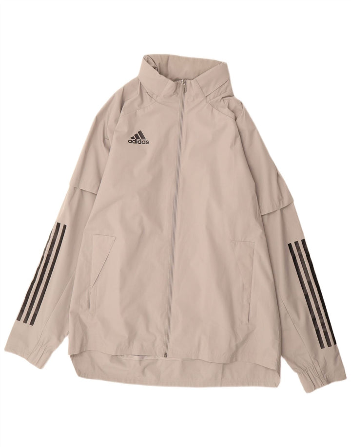 Adidas Ανδρικό μπουφάν βροχής UK 40 Large Grey Polyester