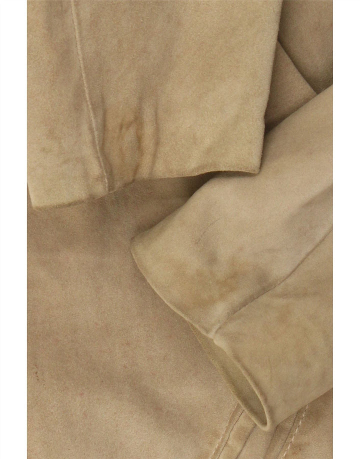 Vintage Γυναικείο Suede Jacket IT 46 Large Beige Leather