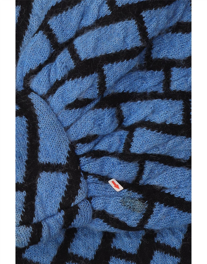 Vintage Γυναικείο Longline Oversized Ζακέτα UK 14 Medium Blue Check