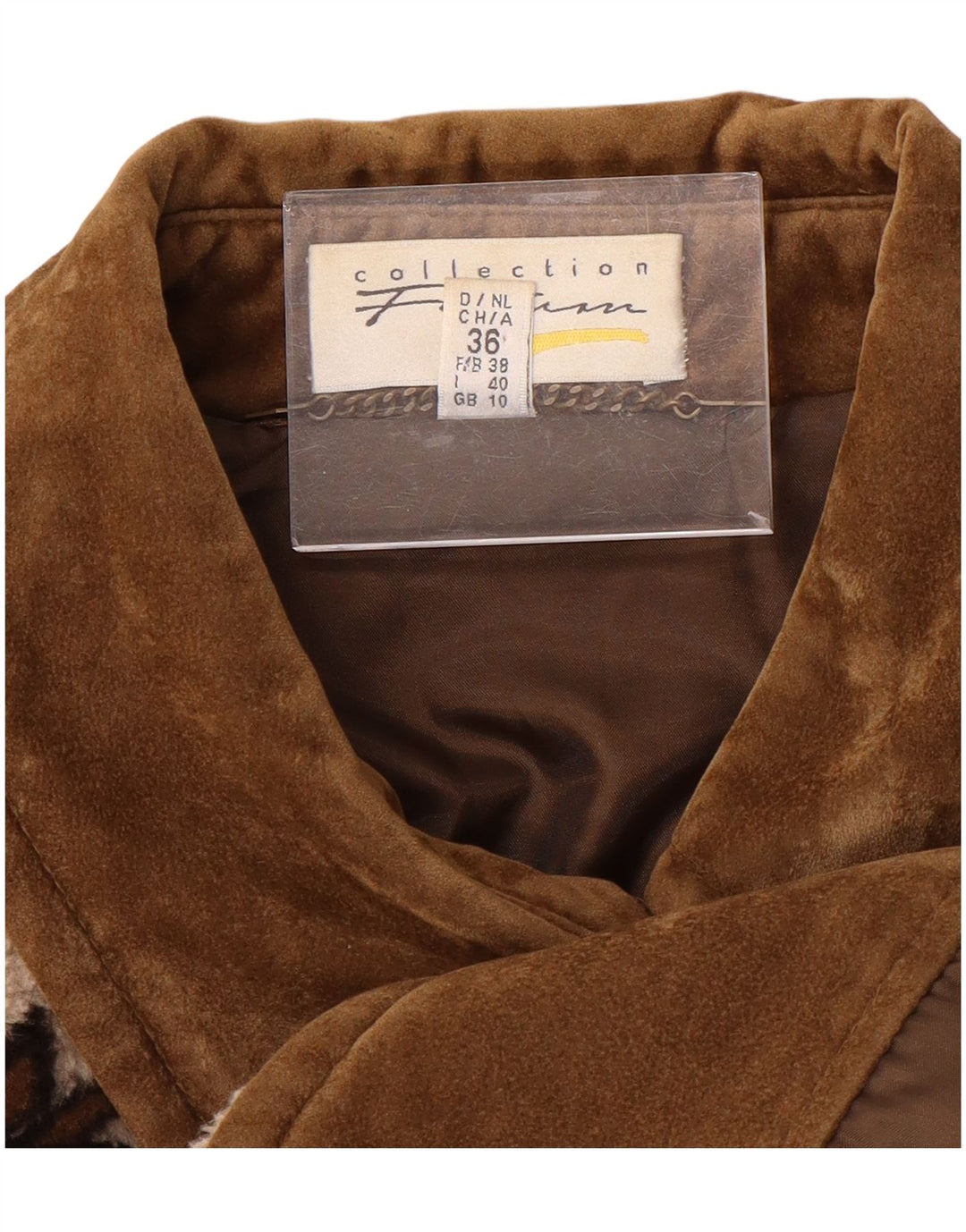 VINTAGE Γυναικείο παλτό υπερμεγέθων αντιανεμικό UK 10 Small Beige Fair Isle