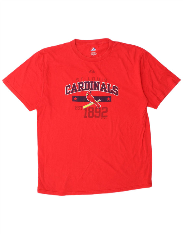Γραφικό T-Shirt MAJESTIC Ανδρικό St. Louis Cardinals Top μεγάλο κόκκινο βαμβακερό
