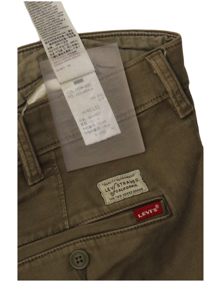 Ανδρικό Levi's Slim Tapered Chino Παντελόνι W40 L32 Χακί Βαμβακερό