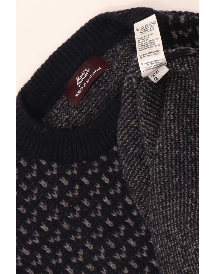Ανδρικό πουλόβερ Marks & Spencer Heritage Crew Neck Jumper Medium Navy Blue