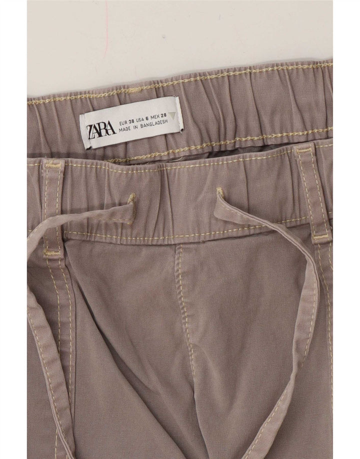 Zara Γυναικείο ίσιο παντελόνι Cargo EU 38 Small W28 L28 Γκρι