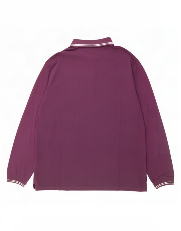 Champion Mens Easy Fit Μακρυμάνικο Πόλο Μπλουζάκι 2XL Μωβ