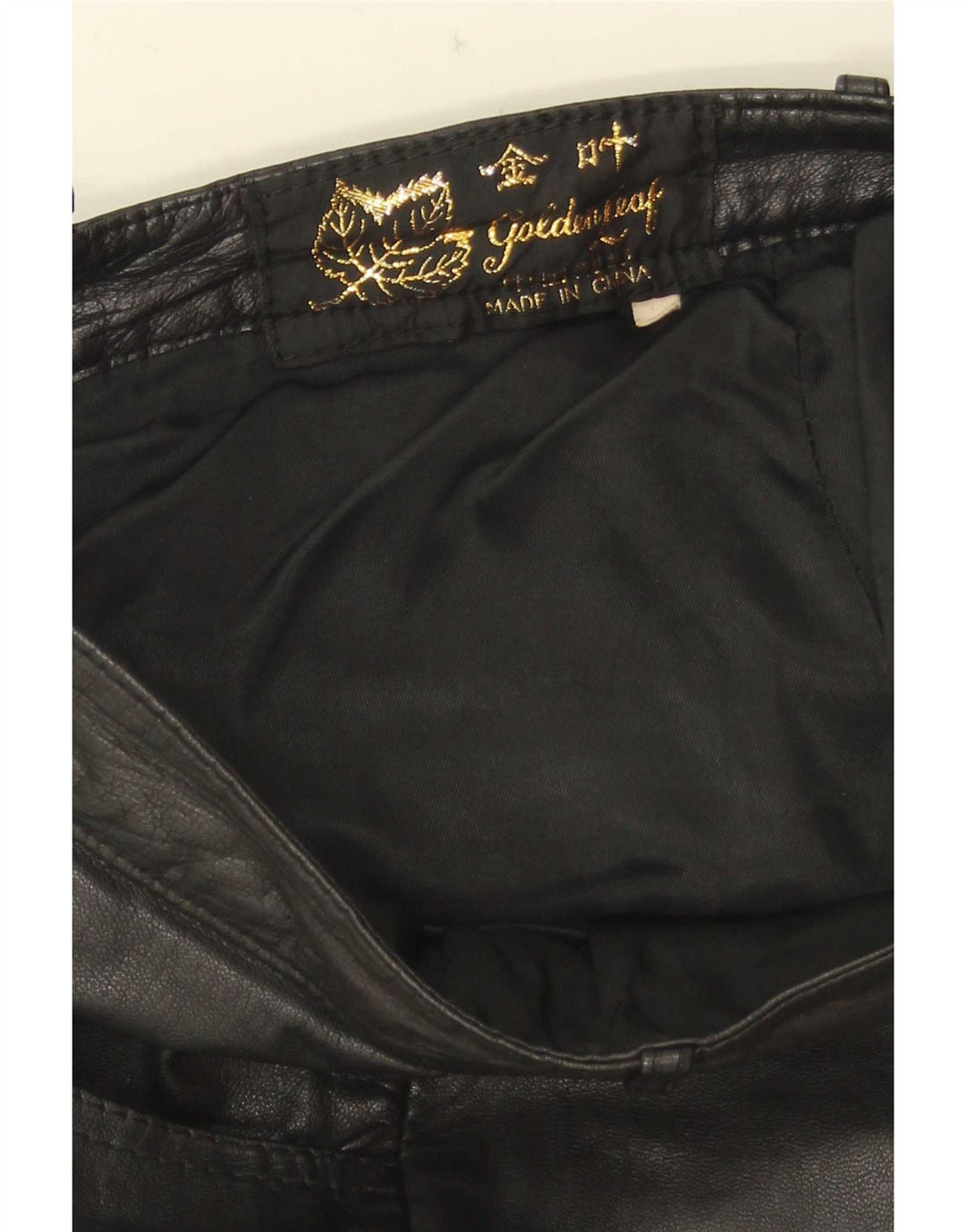 Golden Leaf Γυναικείο Λεπτό Δερμάτινο Παντελόνι W26 L28 Μαύρο