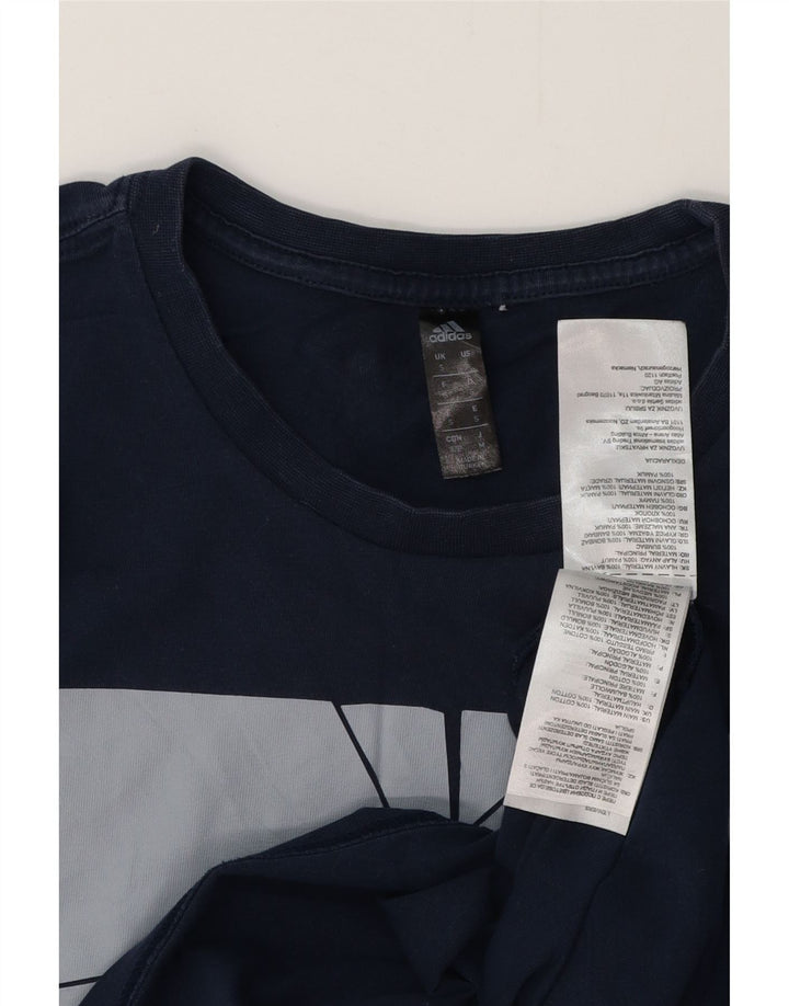 Ανδρικό γραφικό μπλουζάκι ADIDAS Μικρό Βαμβακερό Navy Blue
