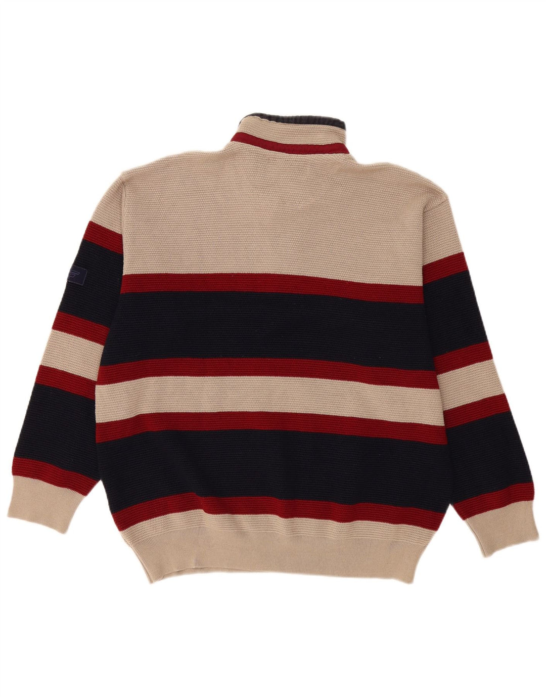 Vintage ανδρικό πουλόβερ με φερμουάρ IT 56 2XL Μπεζ χρώματος