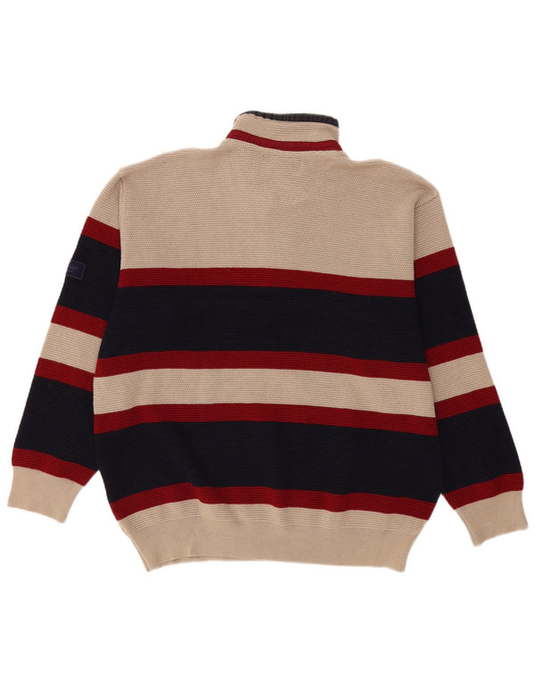 Vintage ανδρικό πουλόβερ με φερμουάρ IT 56 2XL Μπεζ χρώματος