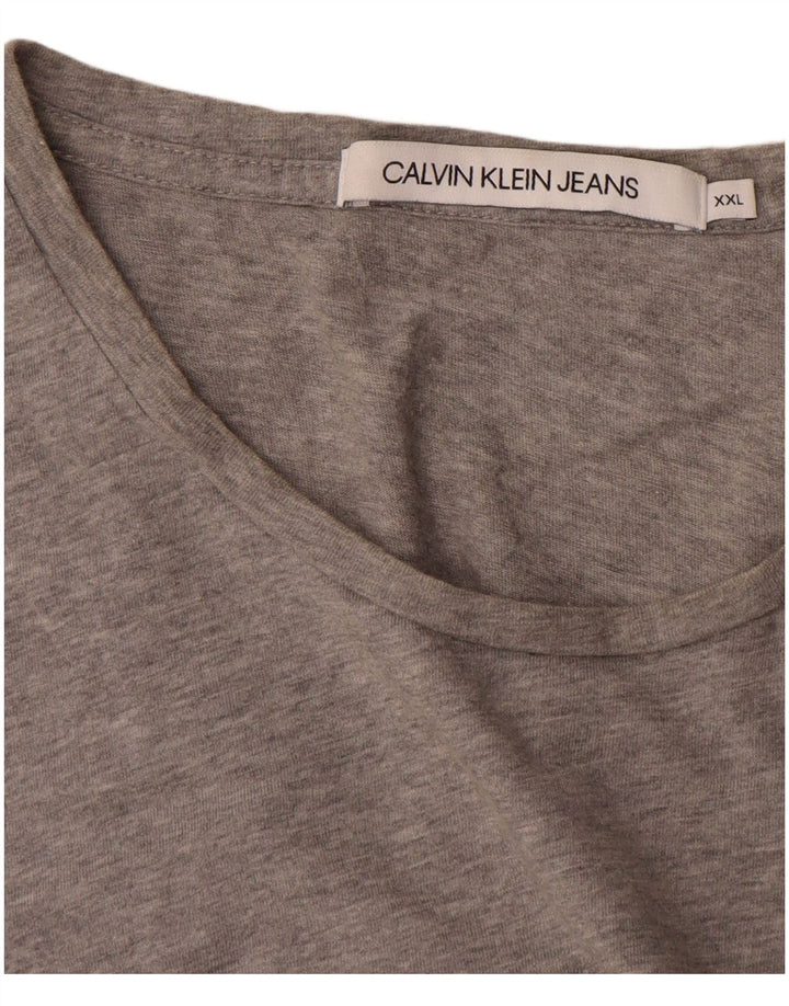 Calvin Klein Jeans Ανδρικό γραφικό T-Shirt Top 2XL Γκρι