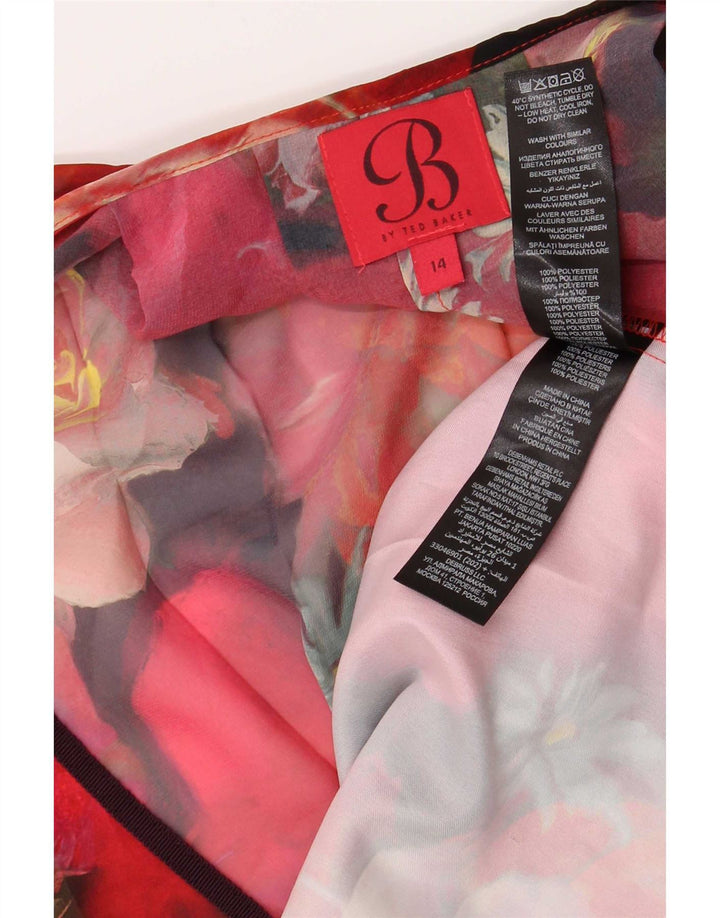 Γυναικεία μπλούζα Ted Baker Top UK 14 Large Red Floral Polyester