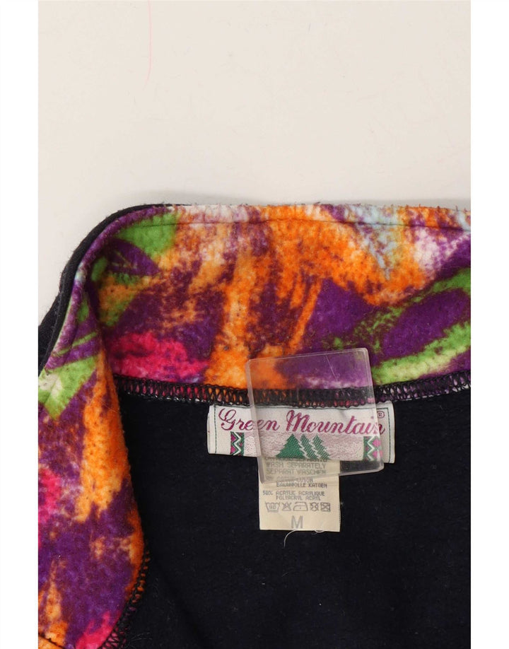 Vintage γραφικό ανδρικό φούτερ Jumper Medium Navy Blue Colourblock