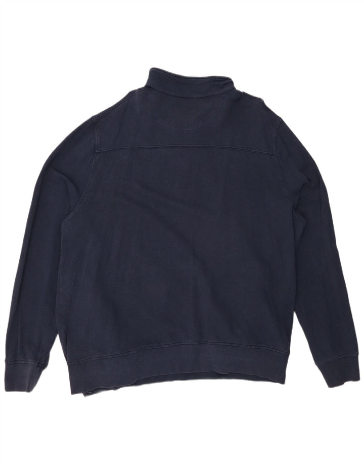 WHITE STUFF Ανδρικό φούτερ πόλο με λαιμόκοψη Jumper 2XL Navy Blue Cotton