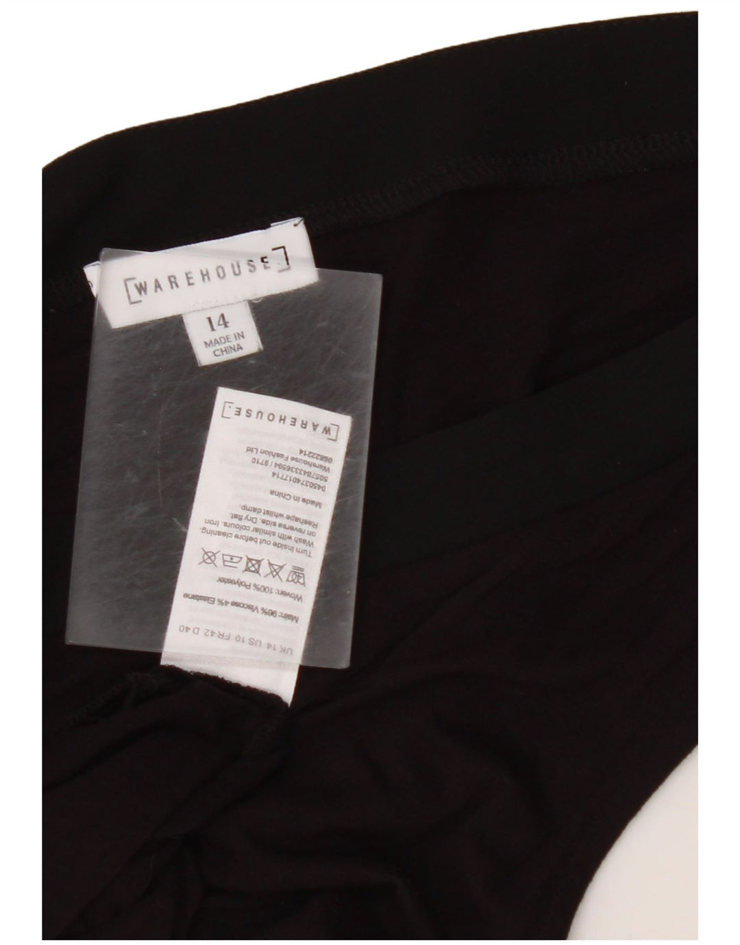 WAREHOUSE Γυναικείο Crop Vest Top UK 14 Medium Black Viscose