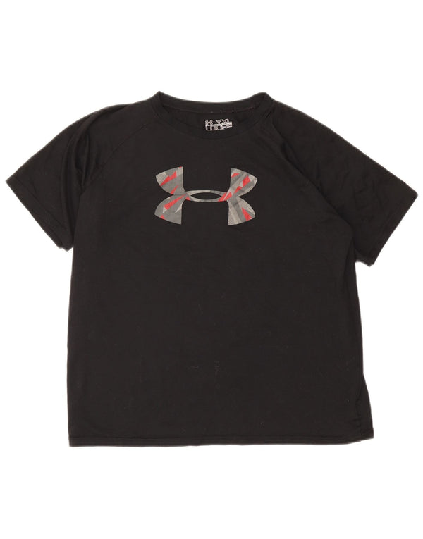 Under Armour Girls Heat Gear Graphic T-shirt Top 13-14 Years XL Black