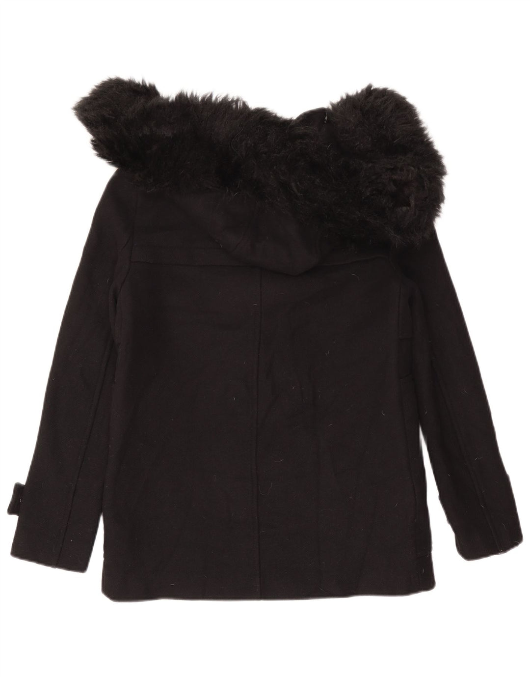 Zara Γυναικείο μπουφάν Duffle Hooded UK 12 Medium Black Wool