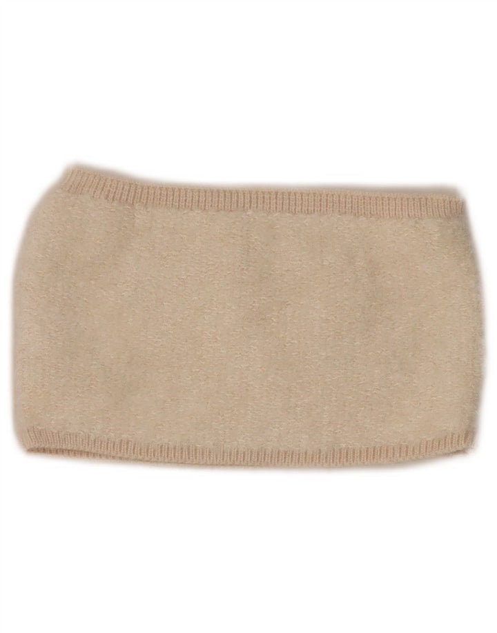 Zara Γυναικείο Knit Crop Top UK 8 Small Beige Acrylic