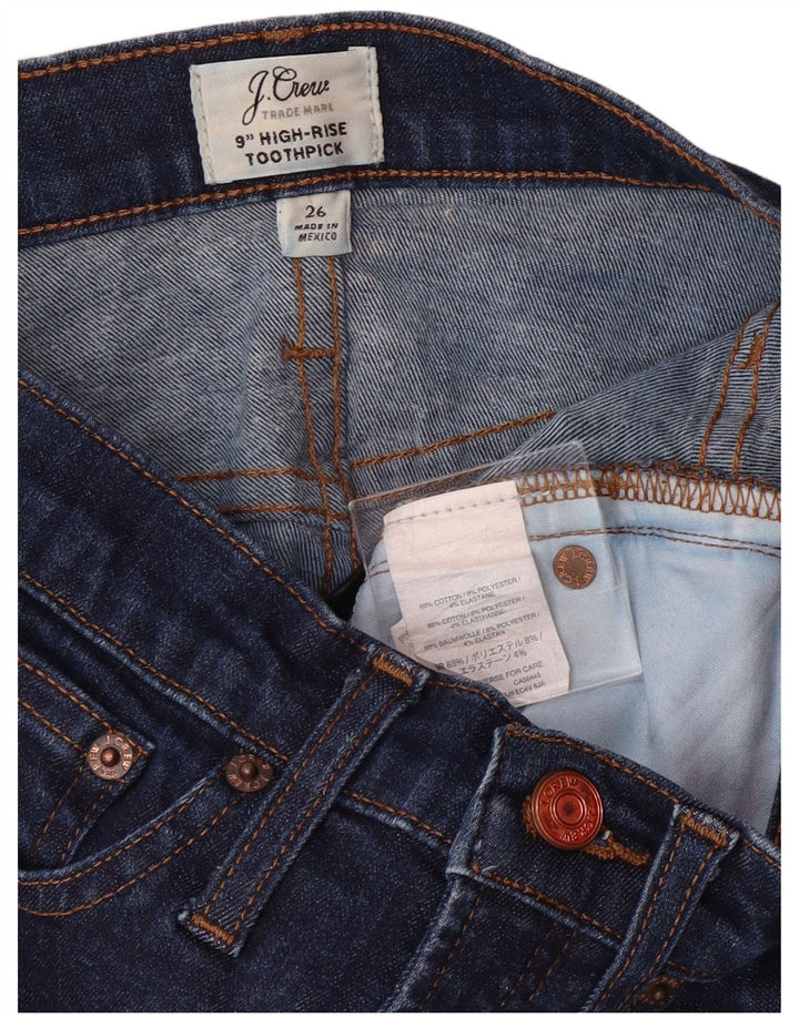 J. CREW Γυναικεία οδοντογλυφίδα Ψηλό ύψος Skinny Jeans W26 L29 Navy Blue Cotton