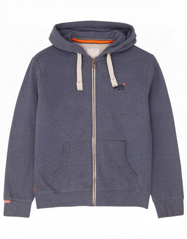 Ανδρικό πουλόβερ με φερμουάρ Superdry 3XL Μπλε βαμβακερό