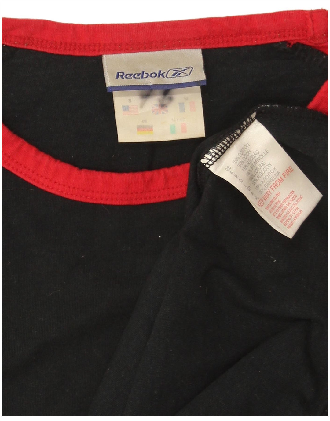 Ανδρικό T-Shirt Reebok Top Small Black Colourblock Βαμβακερό