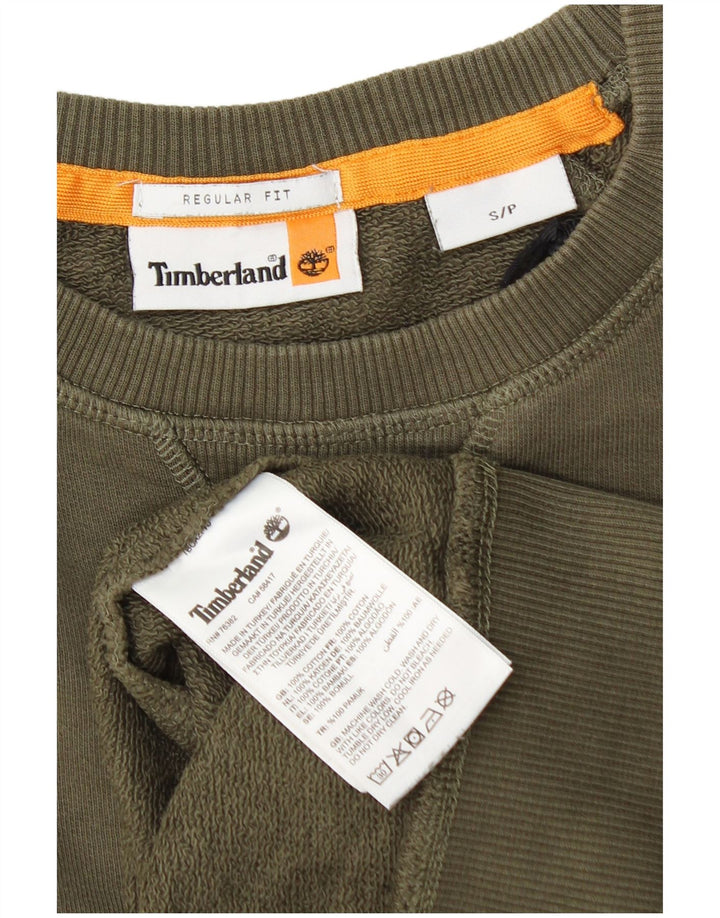 Ανδρικό φούτερ Timberland με κανονική εφαρμογή Jumper Μικρό χακί βαμβακερό