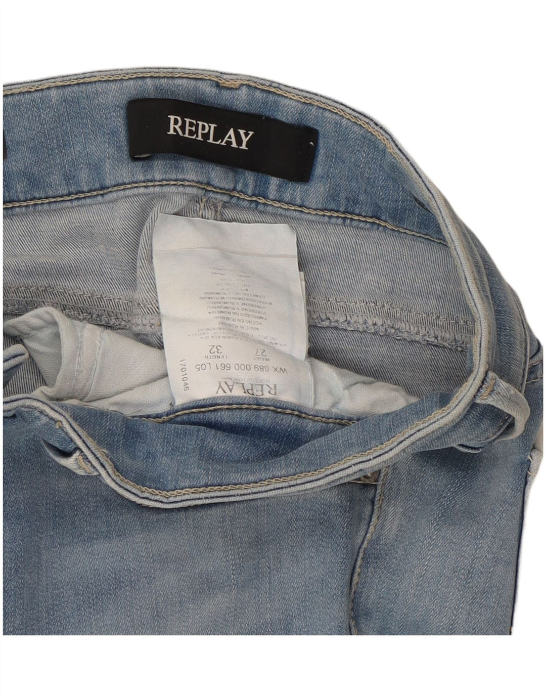 REPLAY Γυναικείο Slim Jeans W27 L27 Μπλε Βαμβακερό