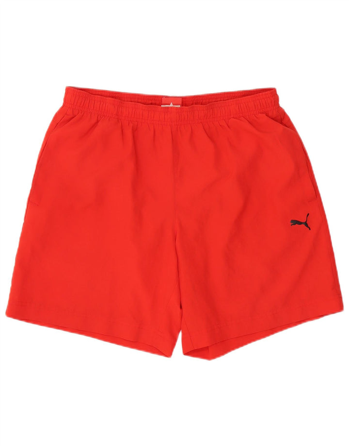 PUMA Mens Graphic Sport Shorts Medium Red Polyester