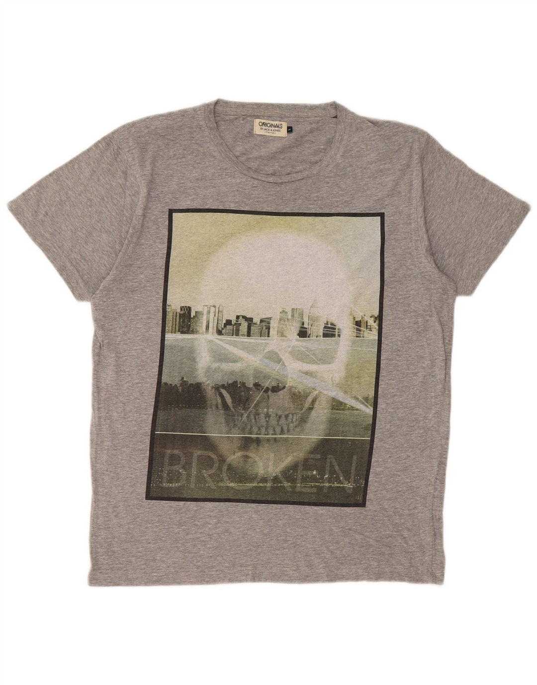 Jack & Jones Ανδρικό γραφικό T-Shirt Top Large Grey