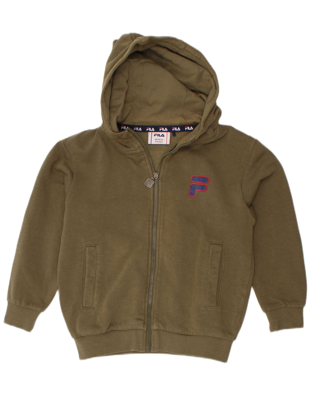 Fila Boys Zip Hoodie πουλόβερ 5-6 ετών Χακί