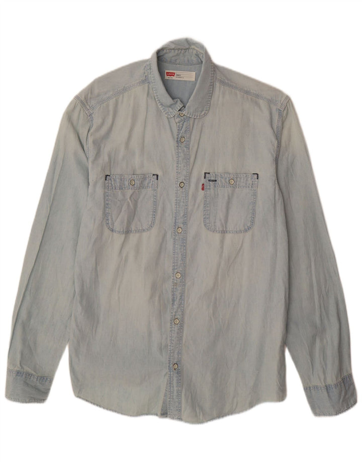 Ανδρικό τζιν πουκάμισο Levi's Standard Fit, μεγάλο μπλε βαμβακερό