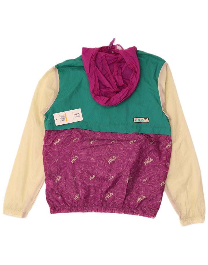 Ανδρική φόρμα φόρμας με γραφικό πουλόβερ Fila Top Jacket Small Purple Colourblock