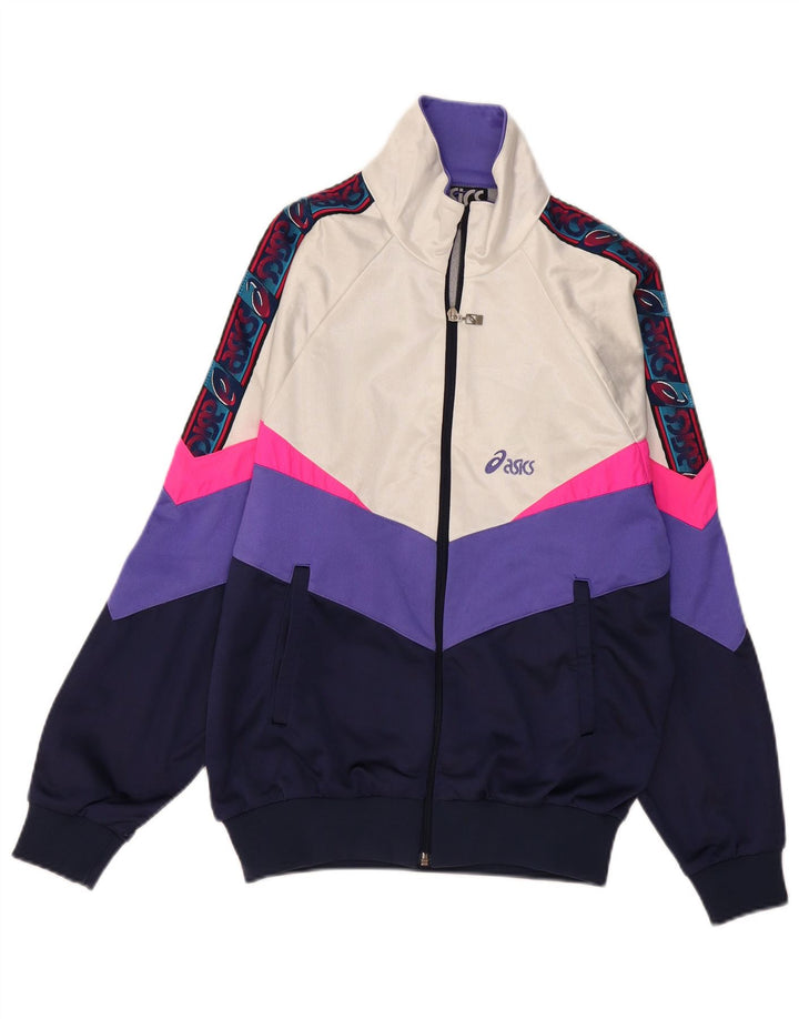 Γυναικεία αθλητική φόρμα ASICS Top Jacket IT 46 Large Navy Blue Colourblock