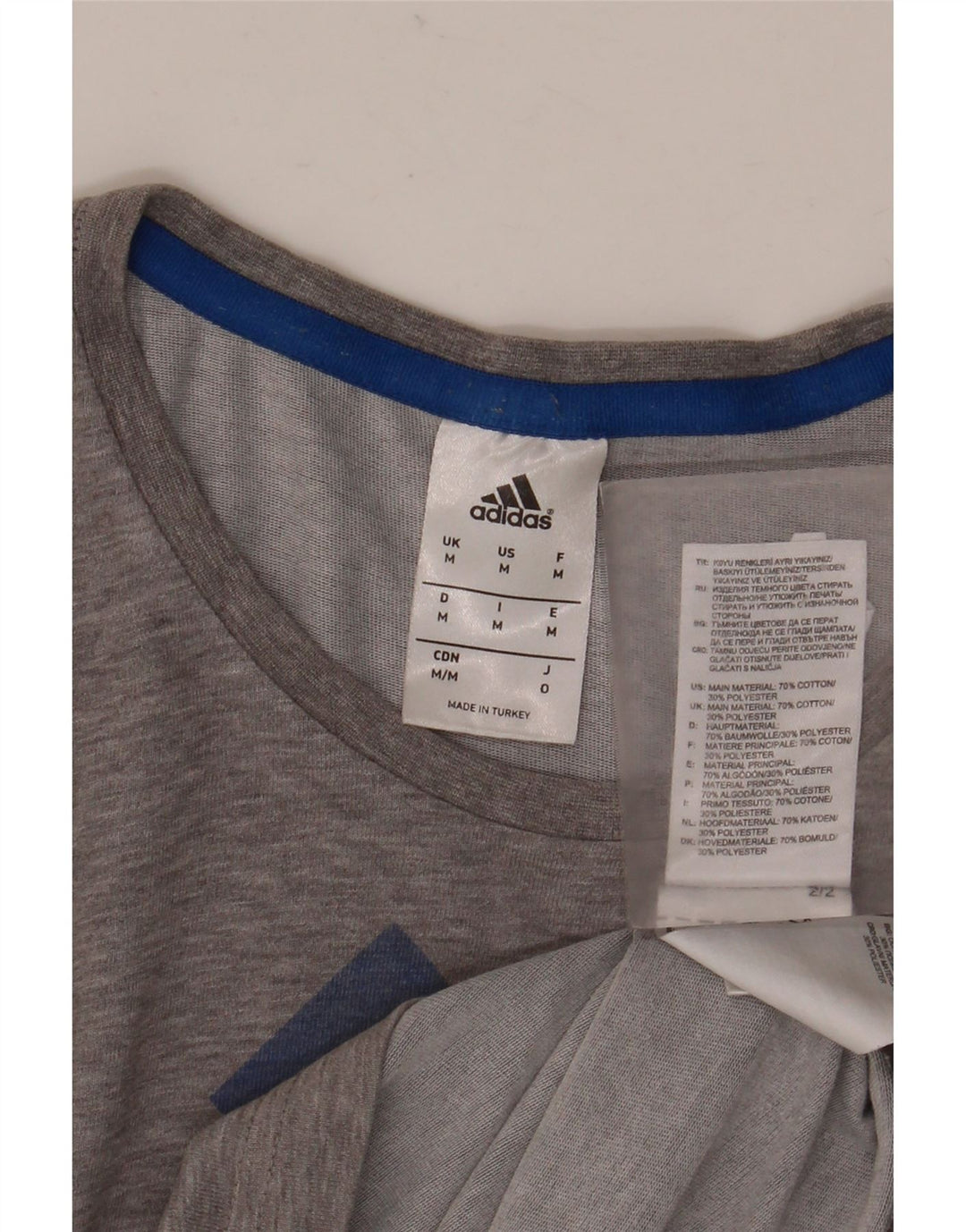 Ανδρικό γραφικό μπλουζάκι ADIDAS Τοπ μεσαίου γκρι βαμβακερό
