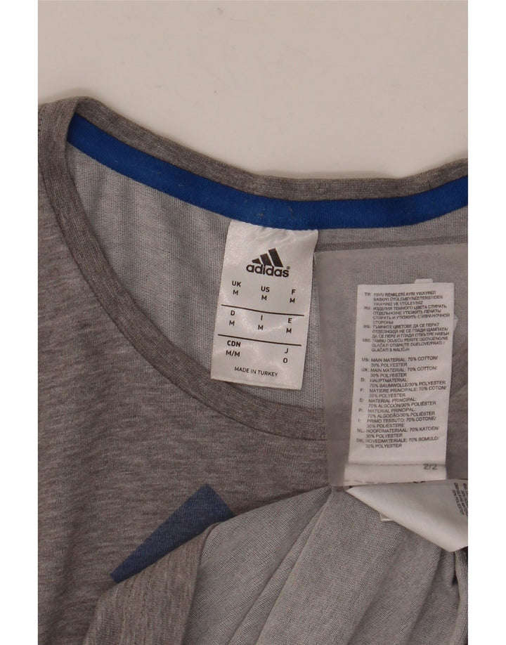 Ανδρικό γραφικό μπλουζάκι ADIDAS Τοπ μεσαίου γκρι βαμβακερό