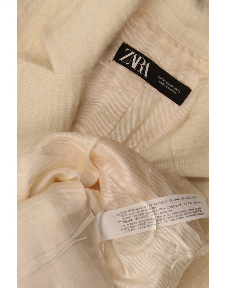 Zara Γυναικείο Πανωφόρι UK 6 XS Off White Wool