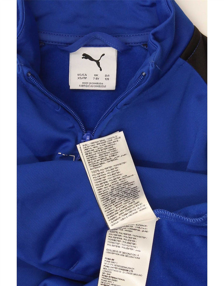 Puma Boys Graphic αθλητική φόρμα Top Jacket 7-8 Years Blue Colourblock Polyester
