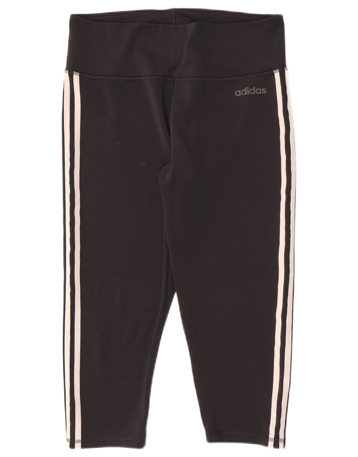 Adidas Γυναικεία κολάν Capri Climalite UK 16/18 μεγάλο μαύρο πολυεστέρα